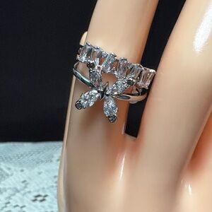 New Chic Silver Tone Butterfly Ring Set
